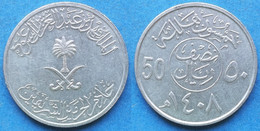 SAUDI ARABIA - 50 Halala (1/2 Riyal) AH1408 1987AD KM#64 Fahad Bin Abd Al-Aziz - Edelweiss Coins - Saudi Arabia