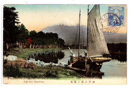 CPA GP RR -FUJI FROM TAGONOURA ""1910"" - SAILING BOAT Obliterated KOBE - SINGLE VIEW On DELCAMPE -  JAPAN - JAPON - Other