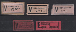 Germany (BRD) V-Labels X4 - R- & V- Labels