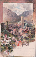 T. Guggenberger, Monatsgrüsse, April, Fleurs Et Village (4.9.1899) - Guggenberger, T.