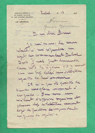 Autographe Militaire Maroc Nogues Resident General Lettre Manuscrite Signée De Rabat (format 13,5cm X 21,8cm) - Autographes