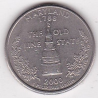 Maryland Quarter Dollar 2000 P, Georges Washington, Cupronickel KM# 306 - 1999-2009: State Quarters