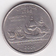 Virginie Quarter Dollar 2000 P, Georges Washington, Cupronickel KM# 309 - 1999-2009: State Quarters