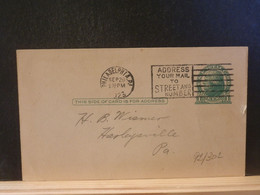 92/302 POSTAL CARD Usa  PIQUAGE VERSO 1923 - 1921-40