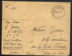 SUISSE - LETTRE OBL. " CAMP MILITAIRE D'INTERNEMENT / FRANC DE PORT / DEGERSHEIM / SUISSE " EN 1940 - TB - Sellados