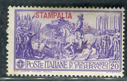 1930 Egeo Isole Stampalia 20 Cent Serie Ferrucci MH Sassone 12 - Ägäis (Lipso)
