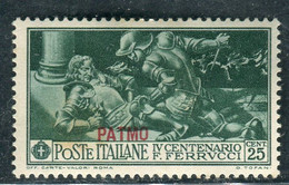 1930 Egeo Isole Patmo 25 Cent Serie Ferrucci MH Sassone 13 - Egée (Patmo)