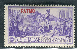 1930 Egeo Isole Patmo 20 Cent Serie Ferrucci MH Sassone 12 - Egeo (Patmo)