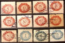 Liechtenstein 1920:  Porto Nr.1-12  In Kronen-Währung Gestempelt Obliterée Used  (Zumstein CHF 9.50) - Strafportzegels