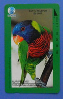 Indonesia Pappagallo Parrot Bird Birds Uccello Kartu Telepon Telkom Nuri Pelangi Rainbow Lori - Perroquets