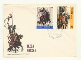 POLOGNE CAVALIERS  SUR LETTRE 28/12/1972 - Briefe U. Dokumente