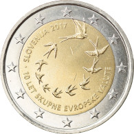 Slovénie, 2 Euro, 10 Ans De L'Euro, 2017, SPL, Bi-Metallic, KM:New - Slovenia