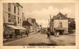 Quiberon * La Place De La Gare * Café Restaurant De La Gare PELLETIER * Café Restaurant De La Poste - Quiberon