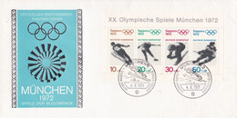 Germany FDC 1972 Sapporo Olympic Winter Games Souvenir Sheet - Winter 1972: Sapporo