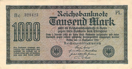 1000 Mark Reichsbanknote 1922 VF/F (III) - 1000 Mark