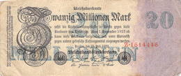 20 Mio Mark Reichsbanknote 1922 VF/F (III) - 20 Mio. Mark