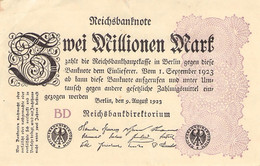2 Mio Mark Reichsbanknote 1923 AU/EF (II) - 2 Miljoen Mark