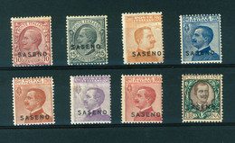 FILATELIA - SASENO - ANNO 1923 - UNICA EMISSIONE N° 1/8 NUOVI GOMMA ORIGINALE INTEGRA ** MNH - Saseno