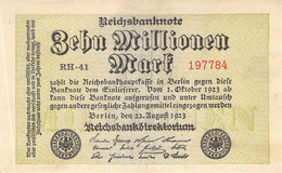 10 Mio Mark Reichsbanknote VF/F (III) - 10 Mio. Mark