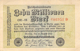 10 Mio Mark Reichsbanknote VF/F (III) - 10 Mio. Mark