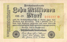 10 Mio Mark Reichsbanknote VF/F (III) - 10 Millionen Mark