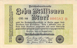 10 Mio Mark Reichsbanknote VF/F (III) - 10 Millionen Mark