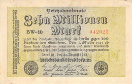 10 Mio Mark Reichsbanknote VF/F (III) - 10 Millionen Mark