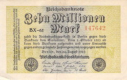 10 Mio Mark Reichsbanknote VF/F (III) - 10 Millionen Mark