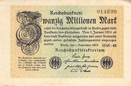 20 Mio Mark Reichsbanknote AU/EF (II) - 20 Miljoen Mark