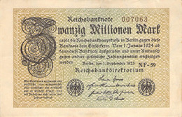 20 Mio Mark Reichsbanknote AU/EF (II) - 20 Miljoen Mark