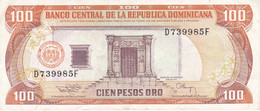 BILLETE DE REP. DOMINICANA DE 100 PESOS ORO DEL AÑO 1994 SERIE D CALIDAD MBC (VF) (BANKNOTE) - Dominicaine