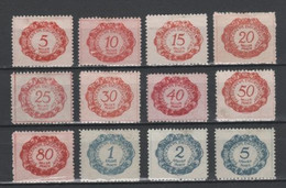 (S0163) LIECHTENSTEIN, 1920 (Postage Due Stamps). Complete Set. Mi ## P1-P12. Mint Hinged* - Impuesto