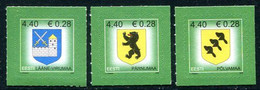 ESTONIA 2006 Regional Arms Definitive (3) MNH / **.  Michel 541, 543, 545 - Estland