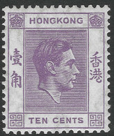 Hong Kong. 1938-52 KGVI. 10c MH. P 14 SG 145b - Neufs