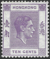 Hong Kong. 1938-52 KGVI. 10c MH. P 14½X14 SG 145a - Neufs