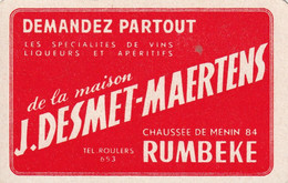 1 S.K. RUMBEKE DESMET- MAERTENS DEMANDEZ PARTOUT ROOD WIT - Zonder Classificatie