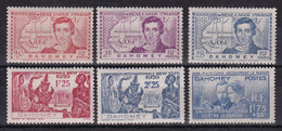 1938 - DAHOMEY - CURIE / CAILLIE / NEW YORK - YT N°109/114 * MLH  - COTE = 22.5 EUR - Unused Stamps
