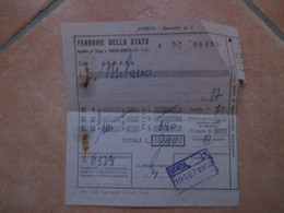 FERROVIE DELLO STATO Da STRESA A Milano 10 Sett 1954 - Europe