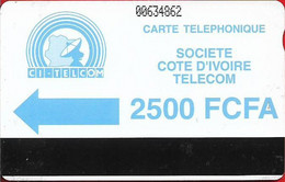 Ivory Coast - CI-Telcom - Autelca - Blue Logo CI-Telcom, With Notch, Dashed Ø, 1994, 2.500CFA, Used - Ivory Coast