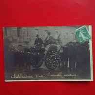 CARTE PHOTO CHATELAUDREN FETE DES FLEURS 1908 L AIMABLE NOURRICE - Châtelaudren