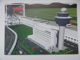 CARTE MAXIMUM CARD LA TOUR DE CONTROLE A L'AEROPORT DE SPATA GRECE - Flugzeuge