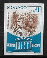 Monaco N°700** Non Dentelé Essai De Couleur. UNESCO 1966. - Variedades Y Curiosidades