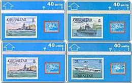 GIBRALTAR : GIB027/1 Warships Series (4 Cards) MINT - Gibilterra