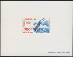 WALLIS & FUTUNA (1988) Windsurfing. Deluxe Sheet. Seoul Olympics. Scott No 374, Yvert No 380. - Sin Dentar, Pruebas De Impresión Y Variedades