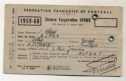 Fédération Française De Football - Licence Corporative Senior - 1959/60 - Ligue Régionale D'Alger - Other & Unclassified