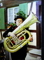 ► Carte Postale  - Instrument à Vent Ancien -   Contrebasse à Vent ( Contretuba Contrabass Bugle)  - Alsace - Muziekinstrumenten