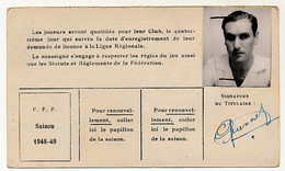 Fédération Française De Football - Licence Corporative Senior - 1948/49 - Ligue Régionale D'Alger - Historical Documents