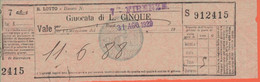 Regio Lotto - 1929 - Giuocata Da L. 5 - Ricevuta - Banco Di Firenze - Lottery Tickets