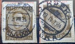 KING ALEXANDER-10 D-POSTMARK PRIJEDOR-KREKA-BOSNIA AND HERZEGOVINA - YUGOSLAVIA-1931 - Gebraucht