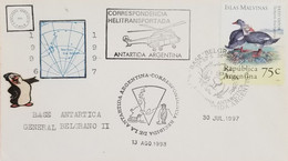 A) 1997, ARGENTINA, DUCKS, HELITRANSPORTED CORRESPONDENCE, GENERAL ANTARCTIC BASE BELGRANO II - Gebruikt